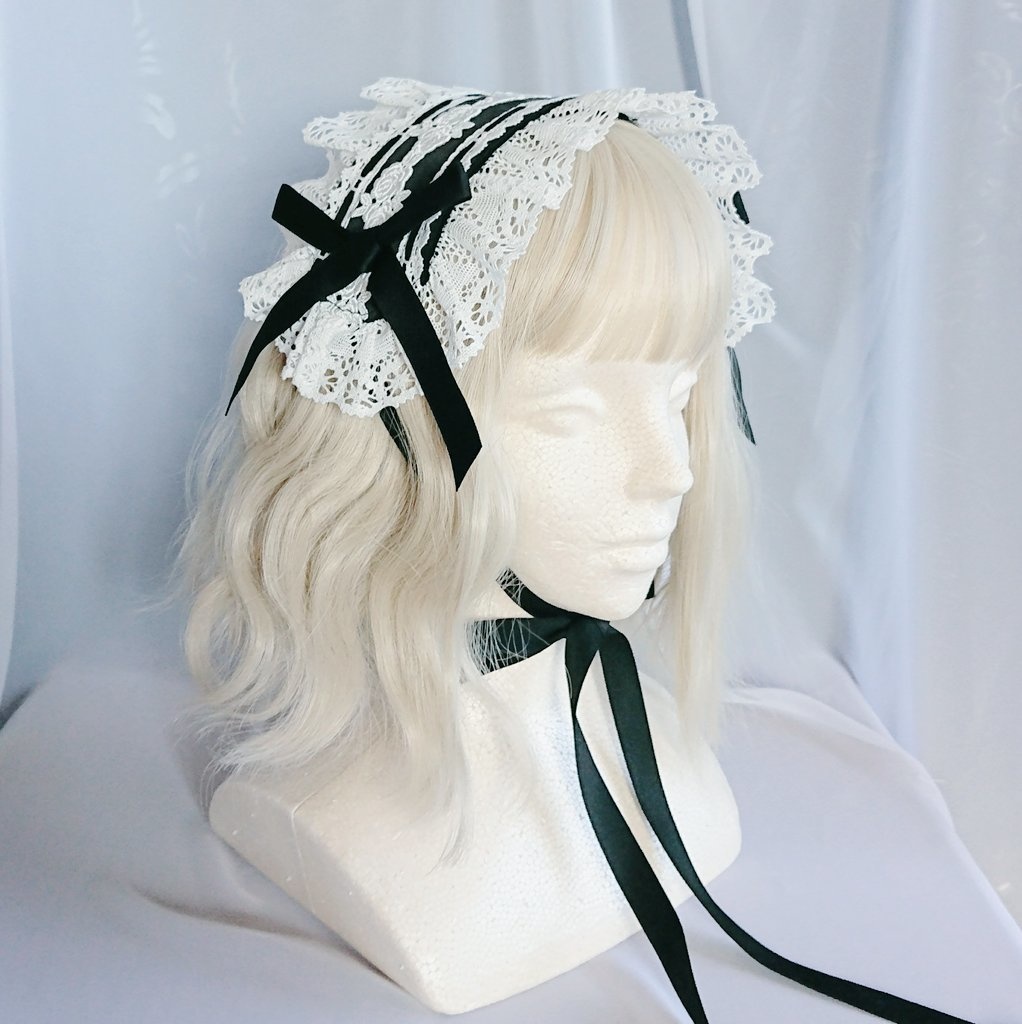 別珍ミニネクタイとヘッドドレスセット