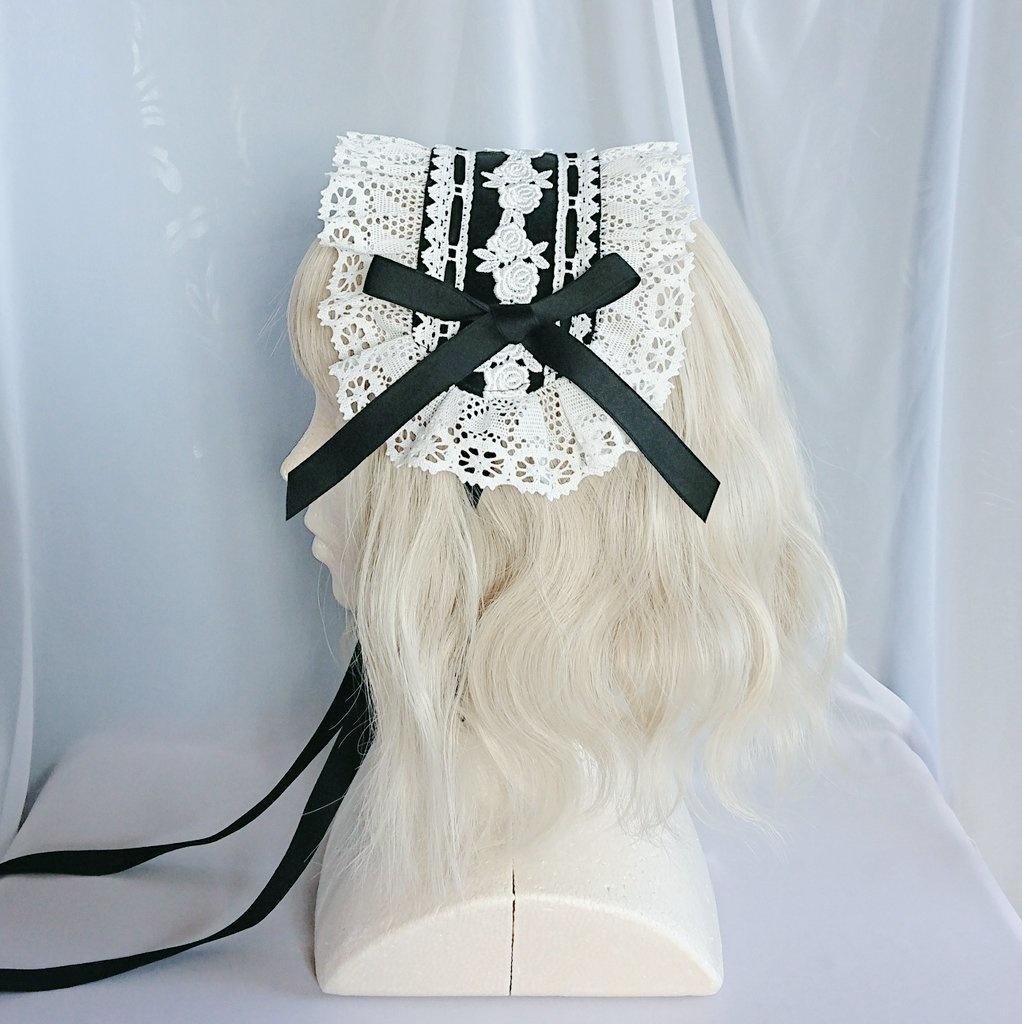 別珍ミニネクタイとヘッドドレスセット