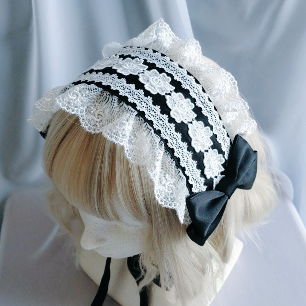 バラのチュールレースヘッドドレス