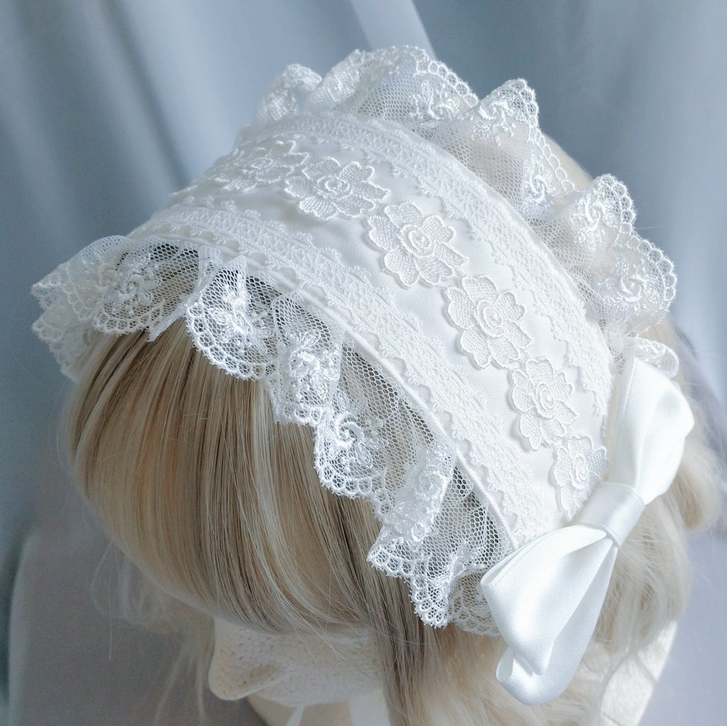 バラのチュールレースヘッドドレス