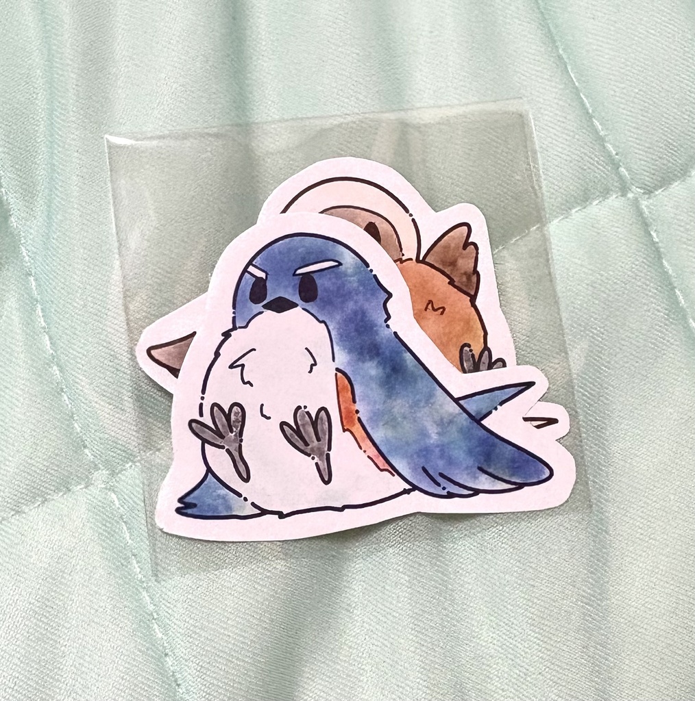 秋の鳥ステッカー2枚入り