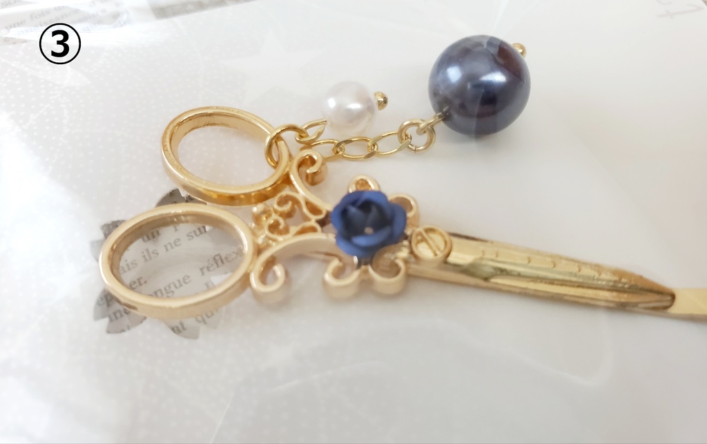 薔薇舞うシザーヘアピン