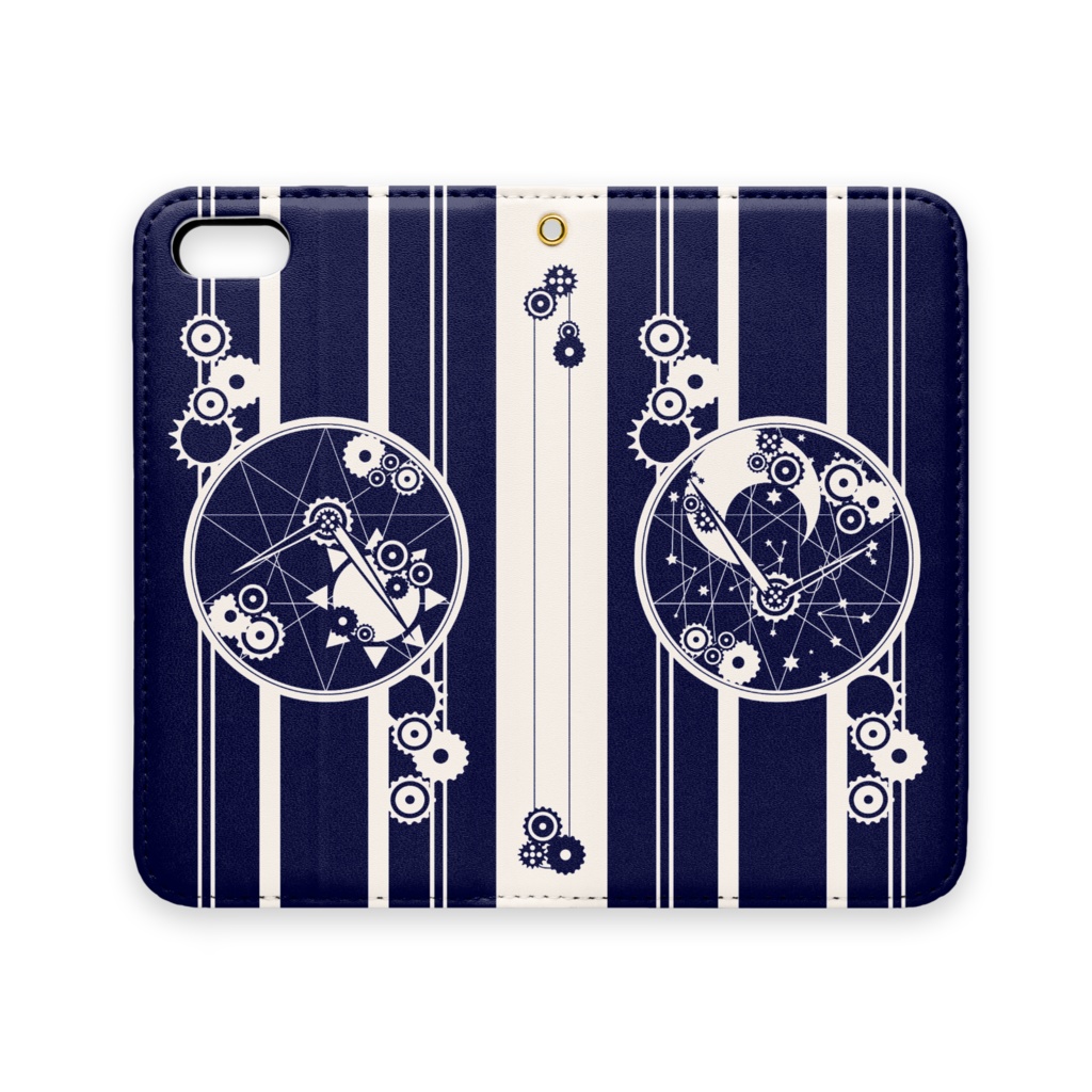 手帳型iPhoneケース-5~XR-/時巡り(ベルトなし)