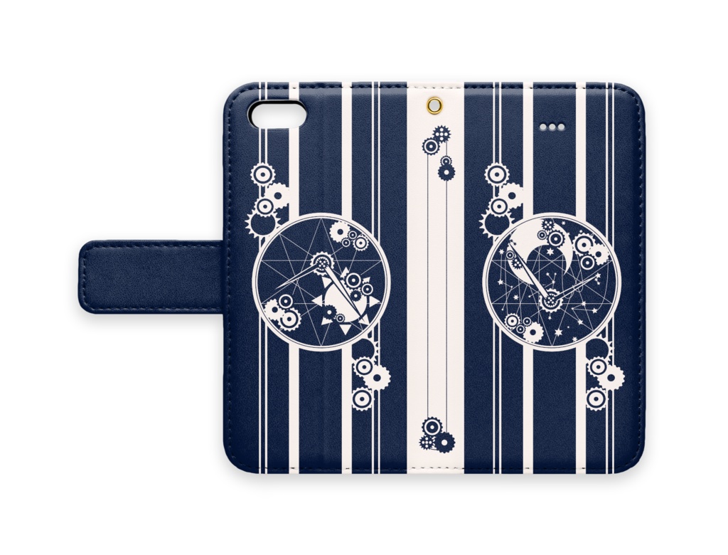 手帳型iPhoneケース-5~XS-/時巡り(ベルトあり)