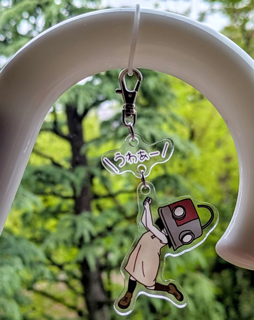 ロボット頭のアンブレラチャーム「ぶらさがってうわぁー」