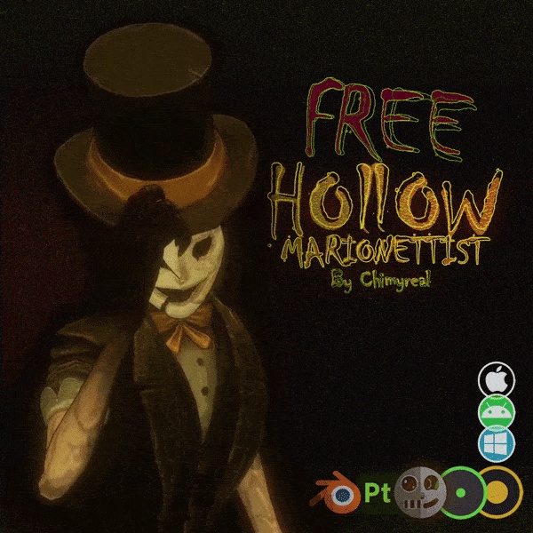 【無料】Hollow Marionettist ┼ フェイストラッキング対応 ┼ VRChatアバター ┼ [PC・Quest・Mobile対応]