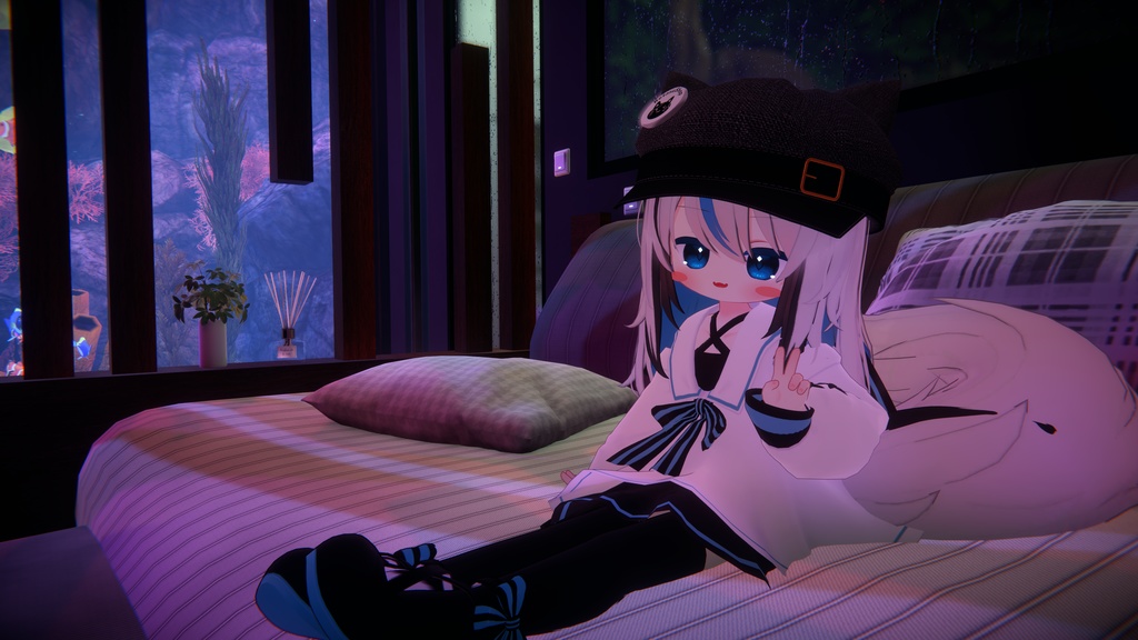 【MA対応】猫耳付きキャスケット【フォロワー1000人記念】