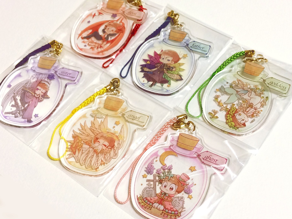 瓶詰め宗教松アクリルキーホルダー