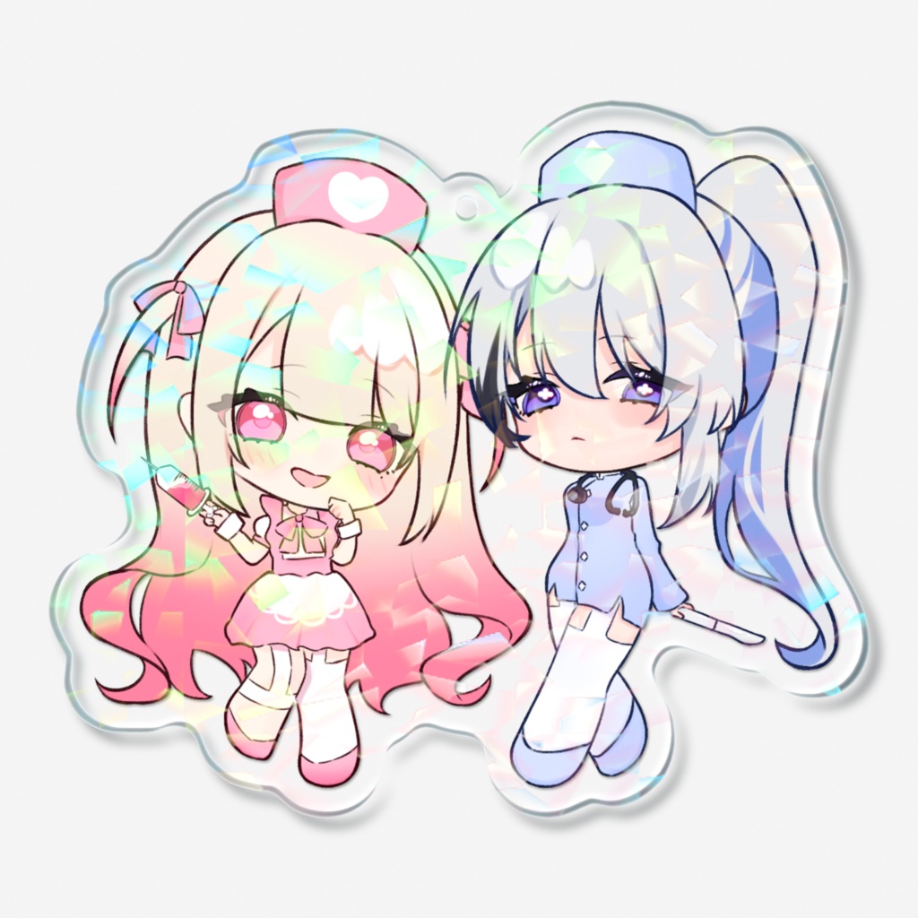 New!【愛未ゆあ&水依れん】ハロウィンナースホログラムアクリルキーホルダー