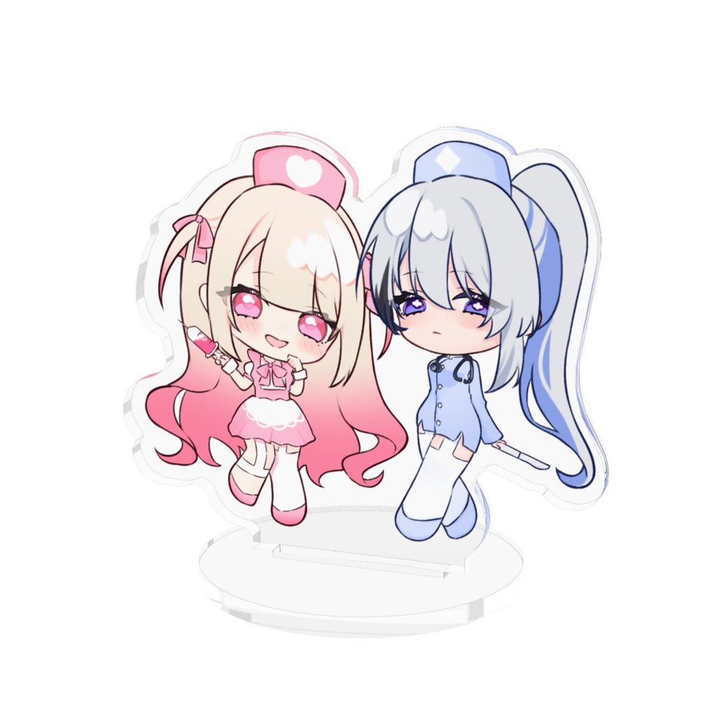 【愛未ゆあ&水依れん】ハロウィンナースアクリルフィギュア