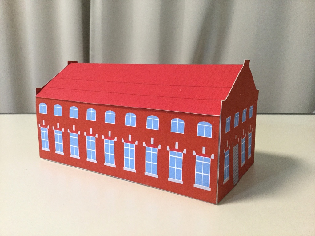 【Nゲージジオラマに!】「赤レンガ造りの旧変電所」ペーパークラフト