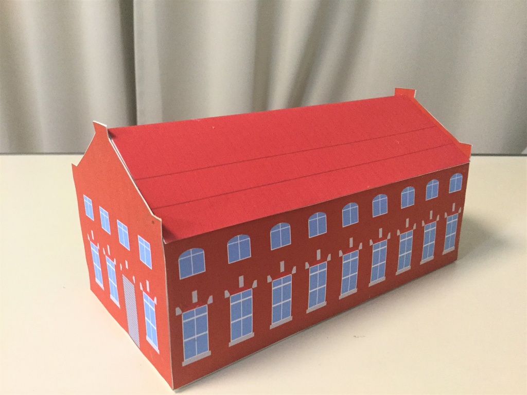 【Nゲージジオラマに!】「赤レンガ造りの旧変電所」ペーパークラフト