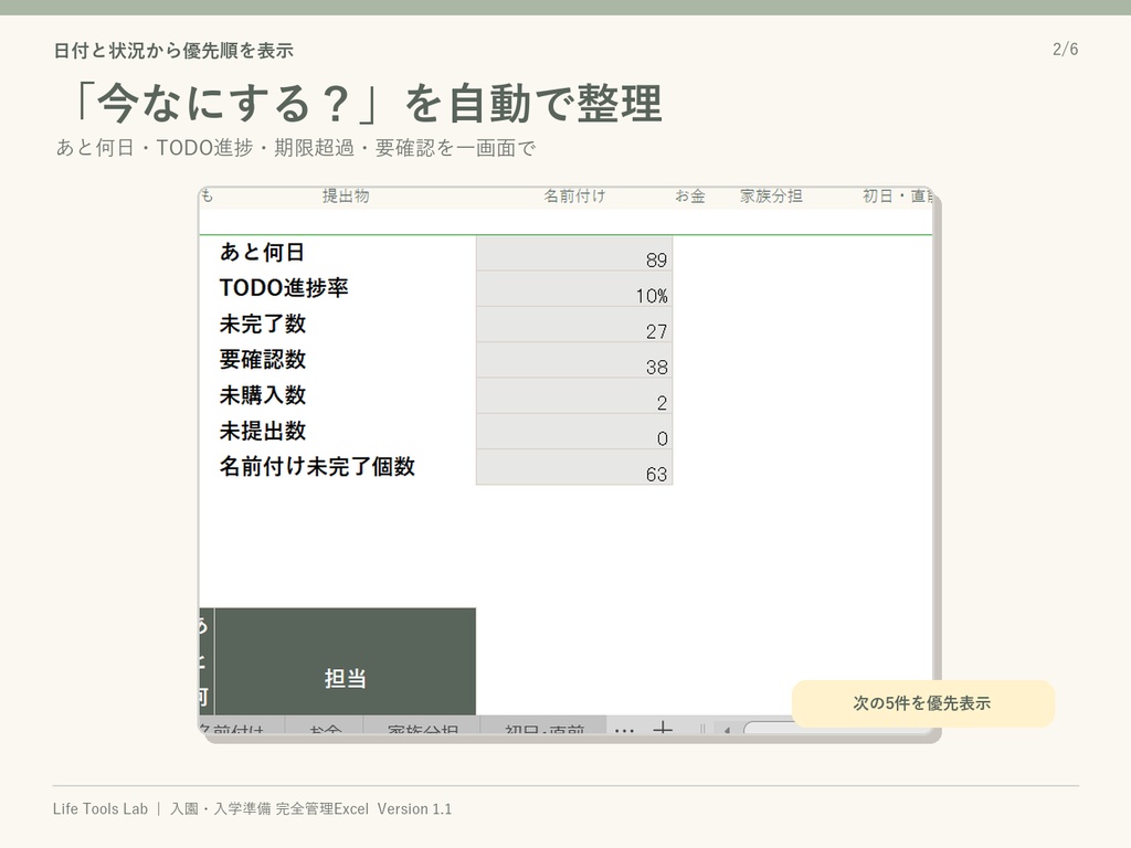 入園・入学準備Excel|やること・買うもの・提出物・名前付け・予算をまとめて管理