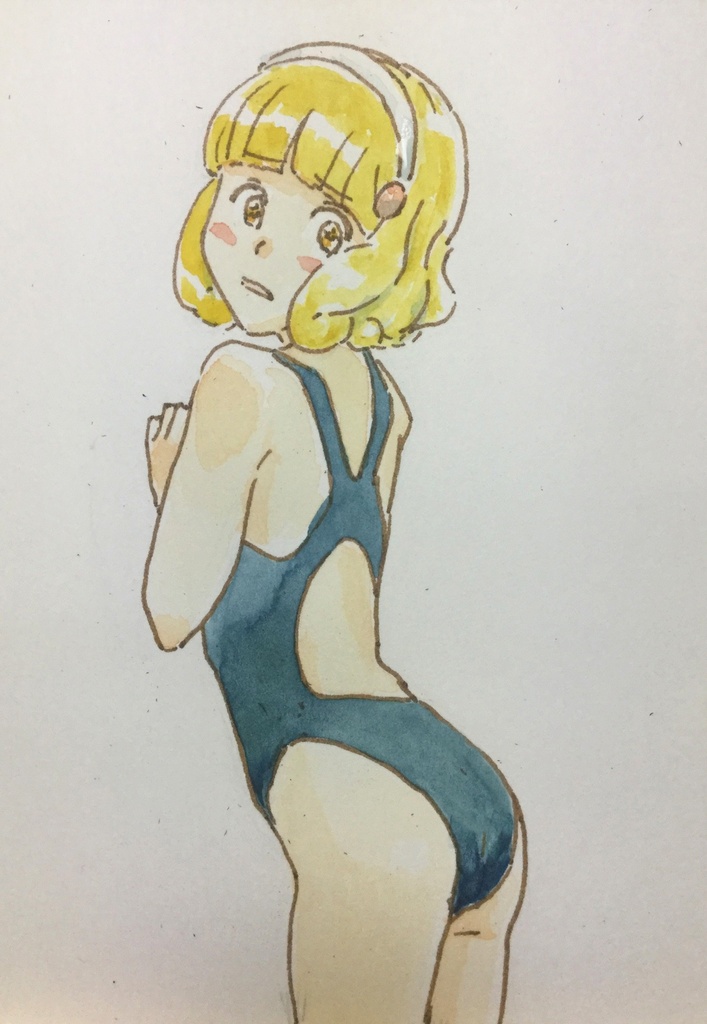 手描き水彩イラスト　黄瀬やよい