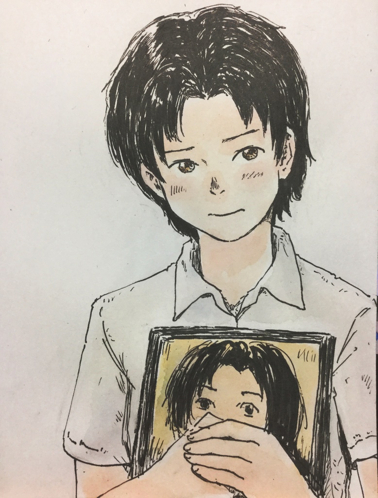 手描き水彩イラスト　返校のレイちゃん