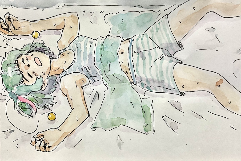 水彩イラスト　羽衣ララ