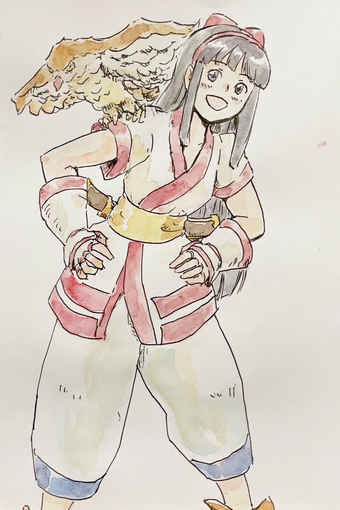 水彩画　ナコルル