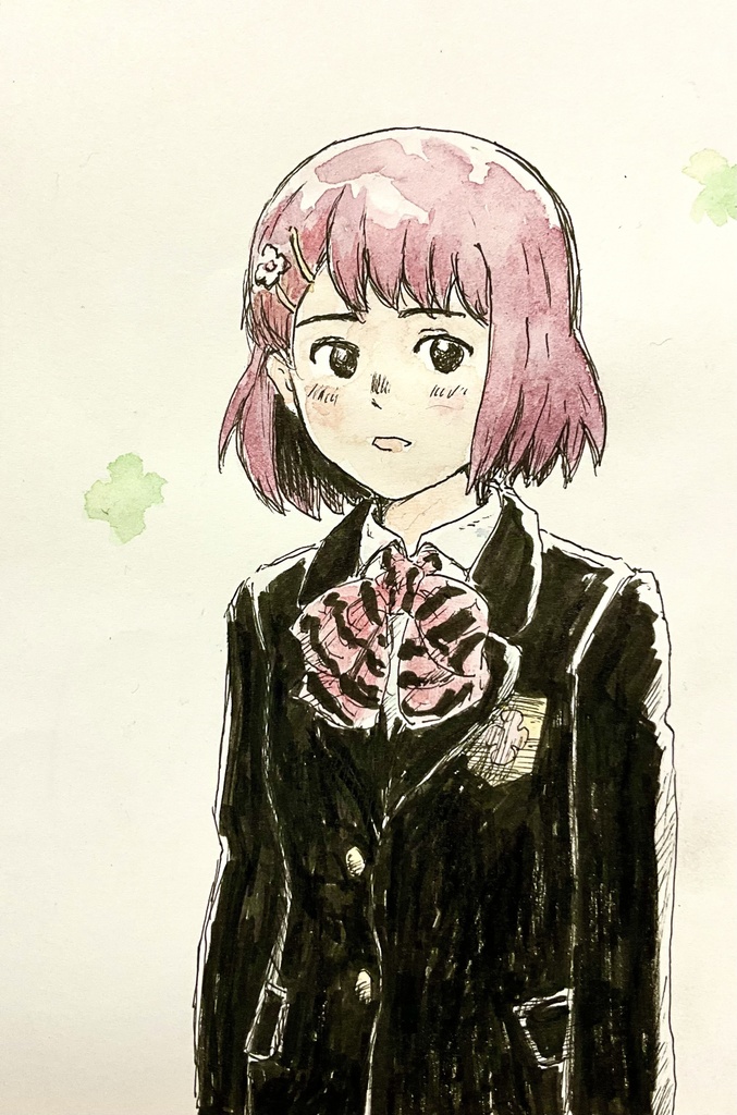 原画　水彩イラスト　花寺のどか