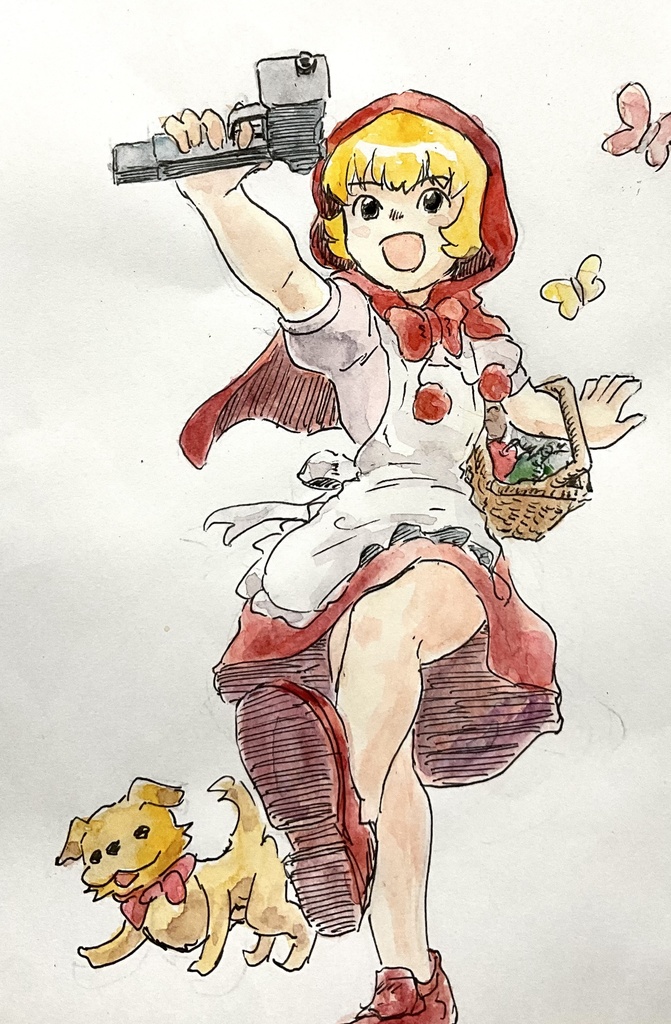 水彩イラスト　原画　バレッタ