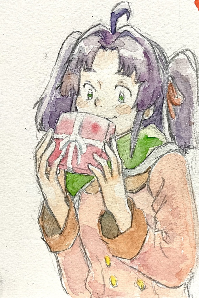 アナログ水彩イラスト　小林みくる