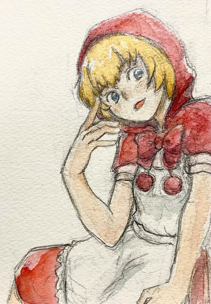 アナログ水彩イラスト　バレッタ