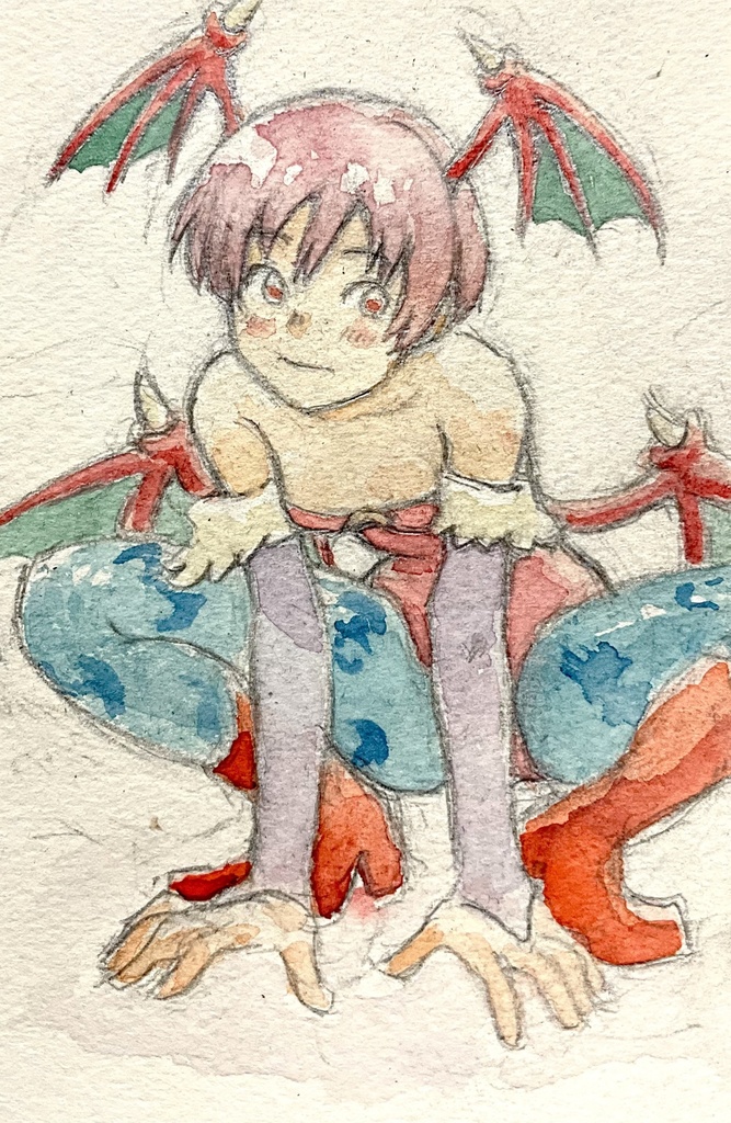 手描き水彩イラスト　リリス