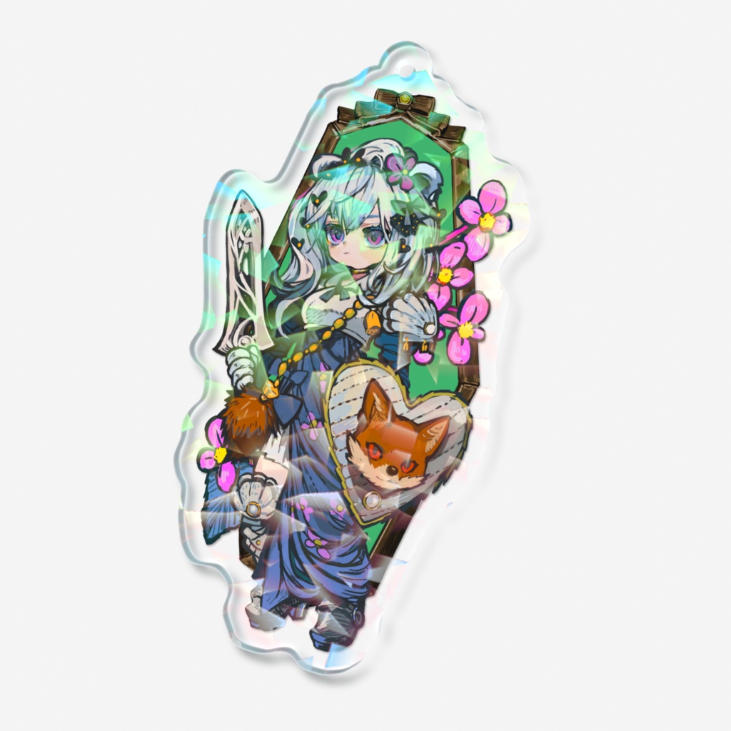 ぶぐトロフィ~NO.3 ベゴニア 鏡のアクリルキーホルダー