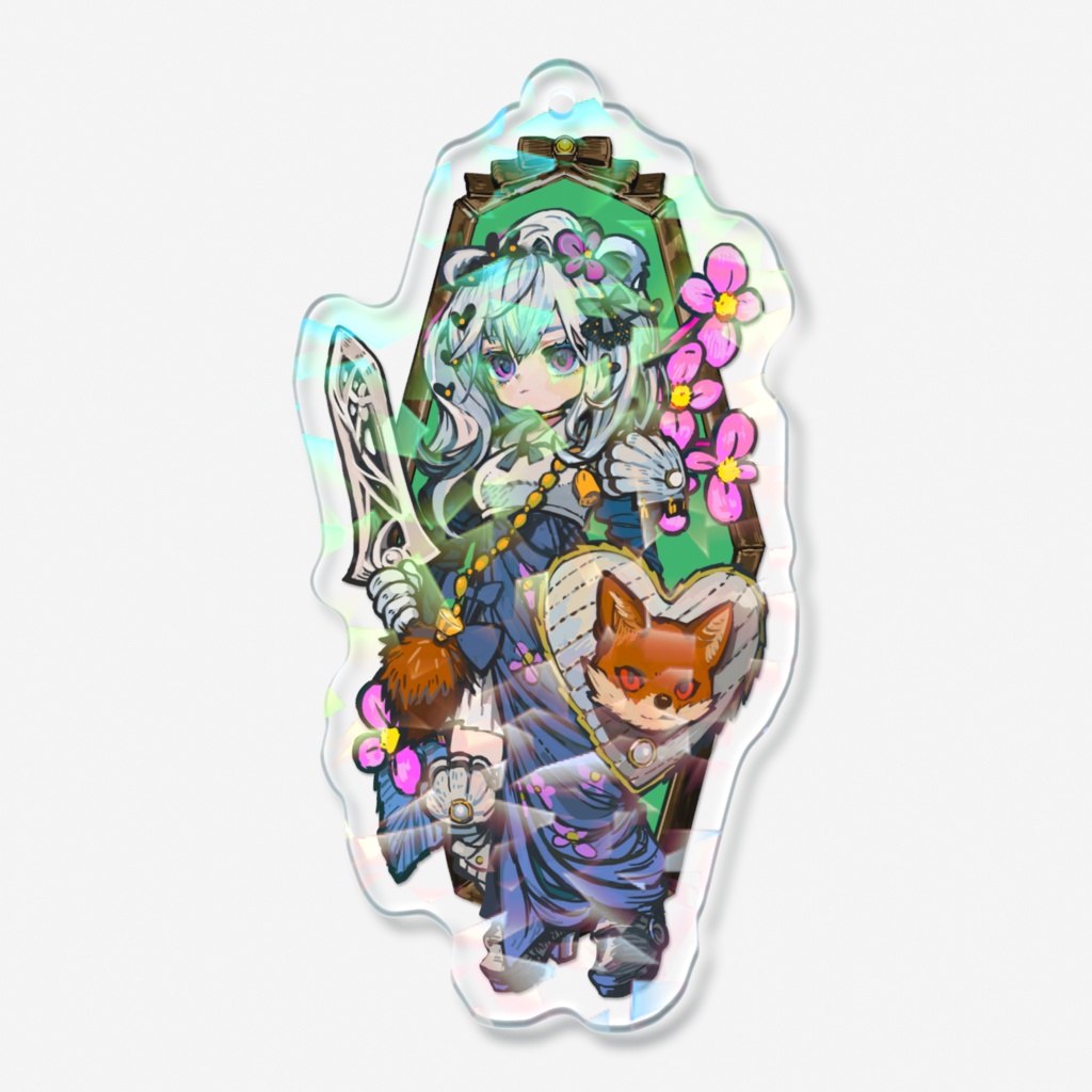 ぶぐトロフィ~NO.3 ベゴニア 鏡のアクリルキーホルダー