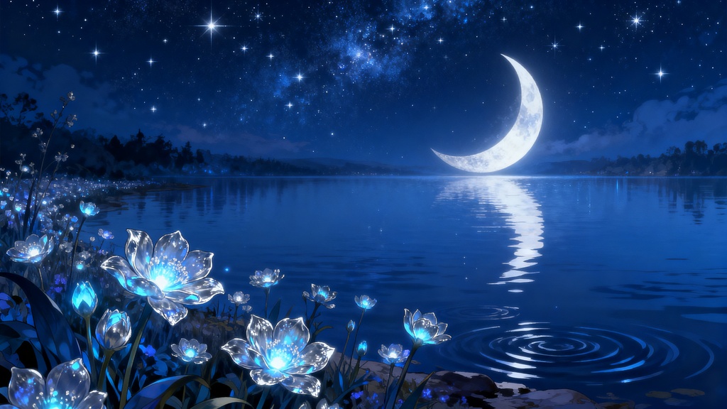 夜に咲く湖 - 幻想背景＆BGM素材集 -
