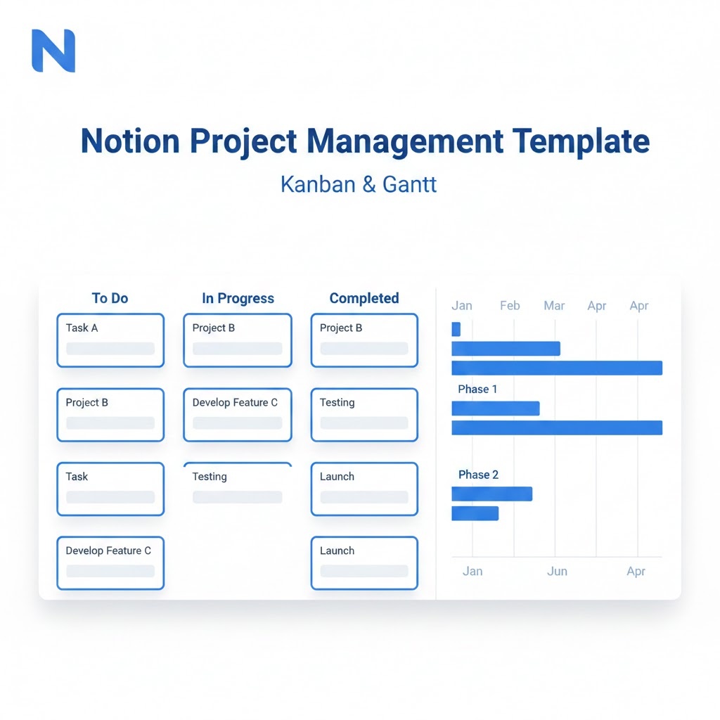 【2026年最新】Notionプロジェクト管理テンプレート｜タスク・ガントチャート・KPI完備