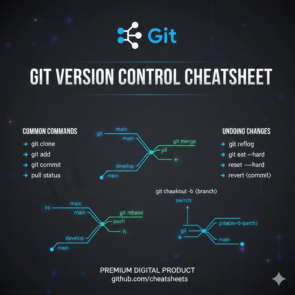 【永久保存版】Gitチートシート完全版｜基本から上級コマンドまで網羅｜トラブル対処法付き