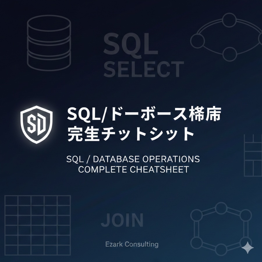 【保存版】SQL/データベース操作 完全チートシート100選|SELECT/JOIN/ウィンドウ関数からパフォーマンス最適化まで