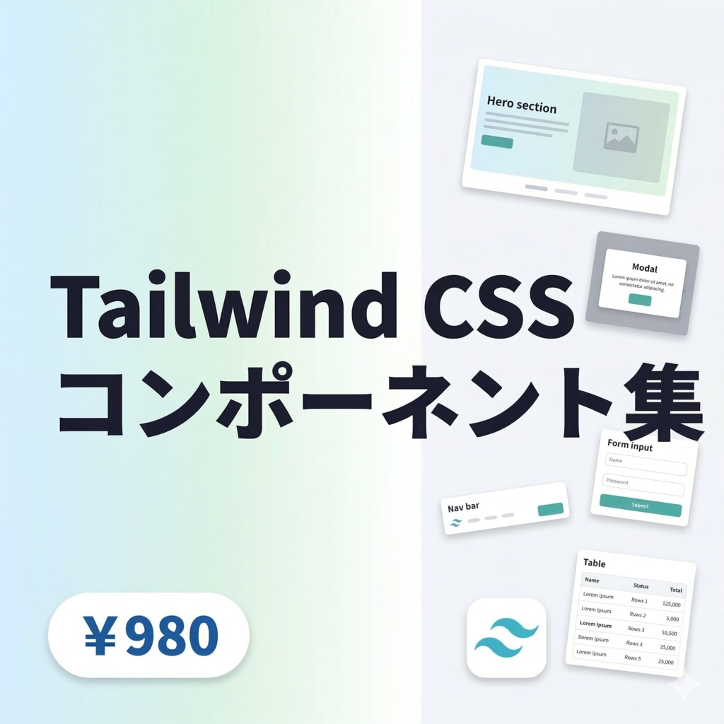 【ダークモード対応】Tailwind CSSコンポーネント集20本｜Nav・Hero・モーダル・テーブル・フォーム完全実装