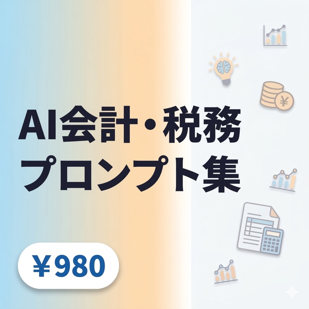 【フリーランス・個人事業主向け】AI会計・税務プロンプト集20本|確定申告・仕訳・経営分析・節税