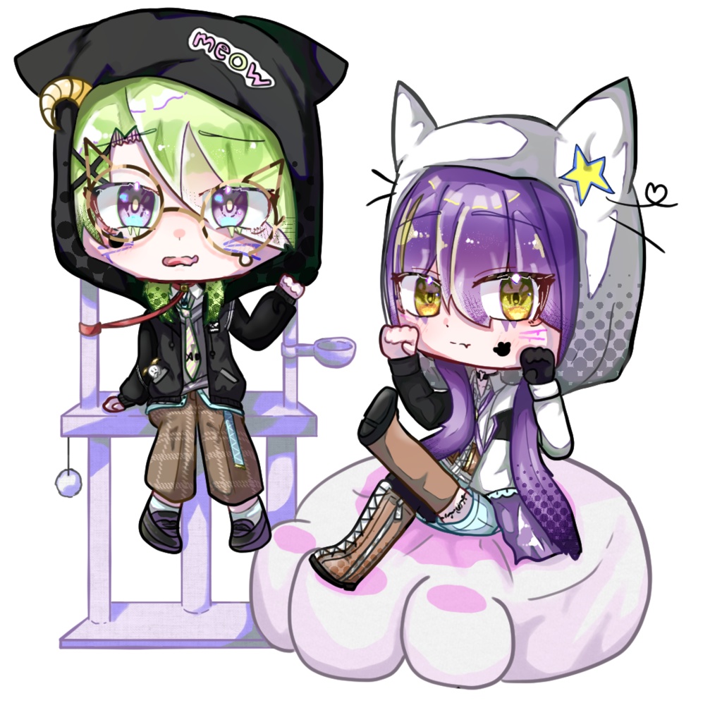 猫の五十嵐夜望月と如月星(アクリルキーホルダー)