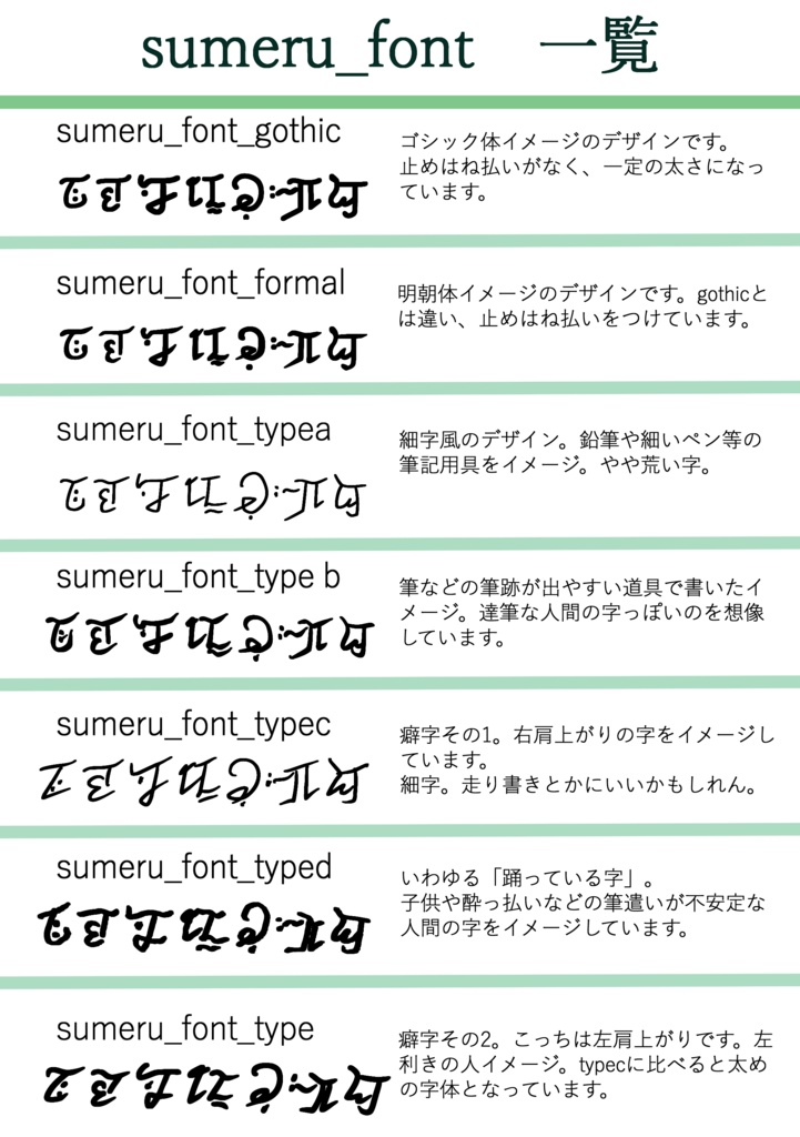 スメール文字 フォント