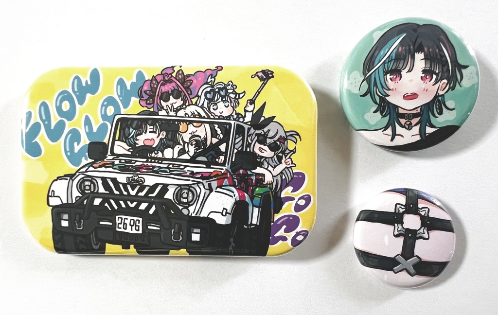 ちはちゃん&FLOW GLOW缶バッチセット