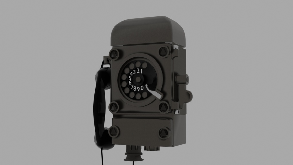 【レトロ】公衆電話機3Dデータ　fbx形式