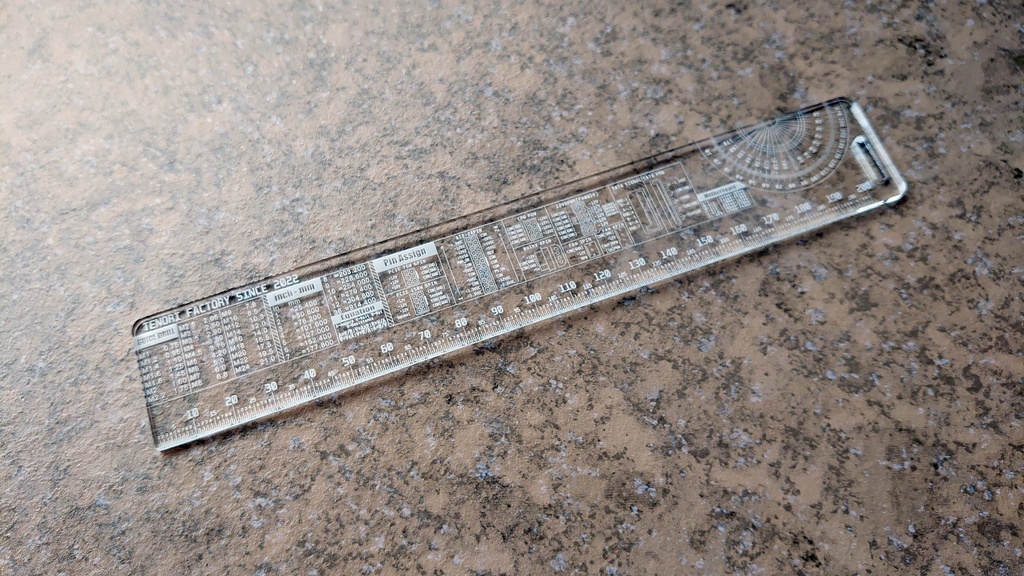 自作er専用アクリル200mmスケール・定規(分度器付き)【レーザー彫刻】