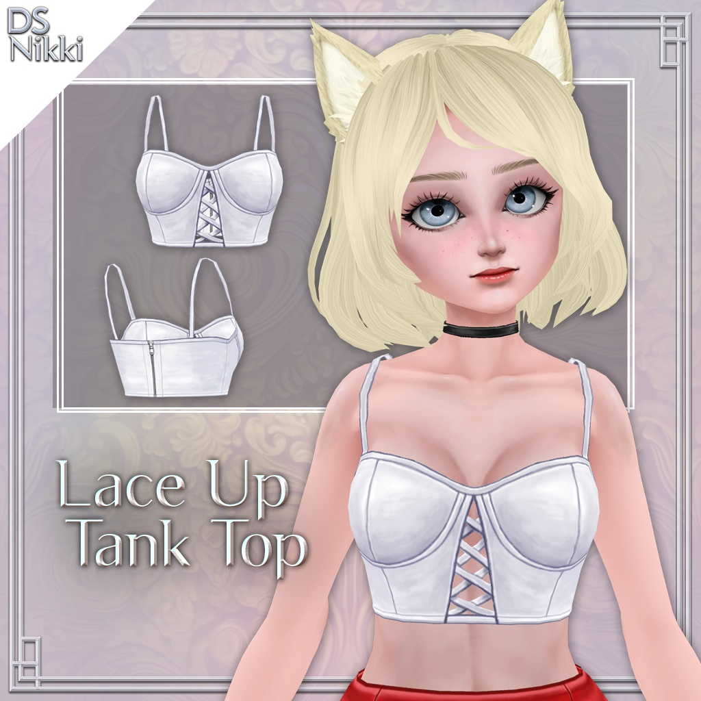 Vroid Lace Up Tank Top Colors Set Textures