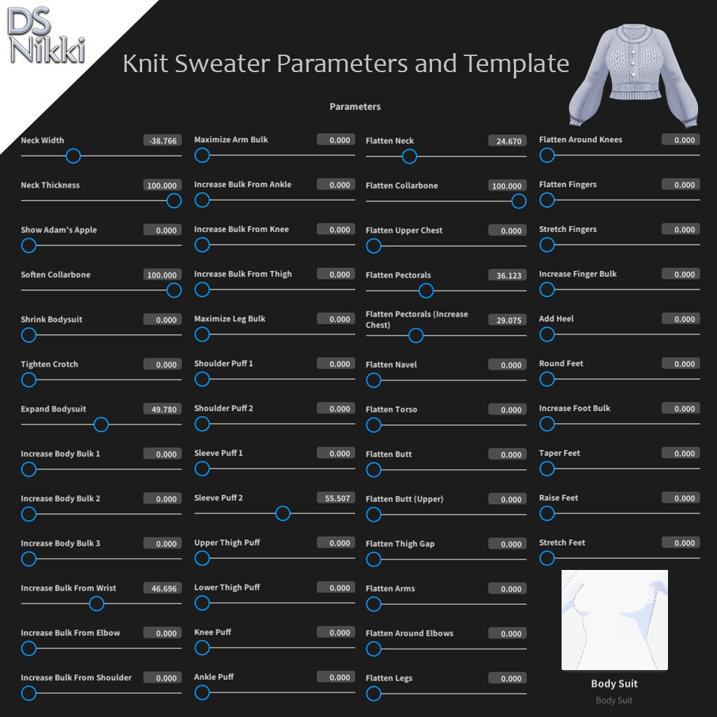 Vroid Collar Knit Sweater, Suspender Pumpkin Shorts and String Tie Colors Set Textures