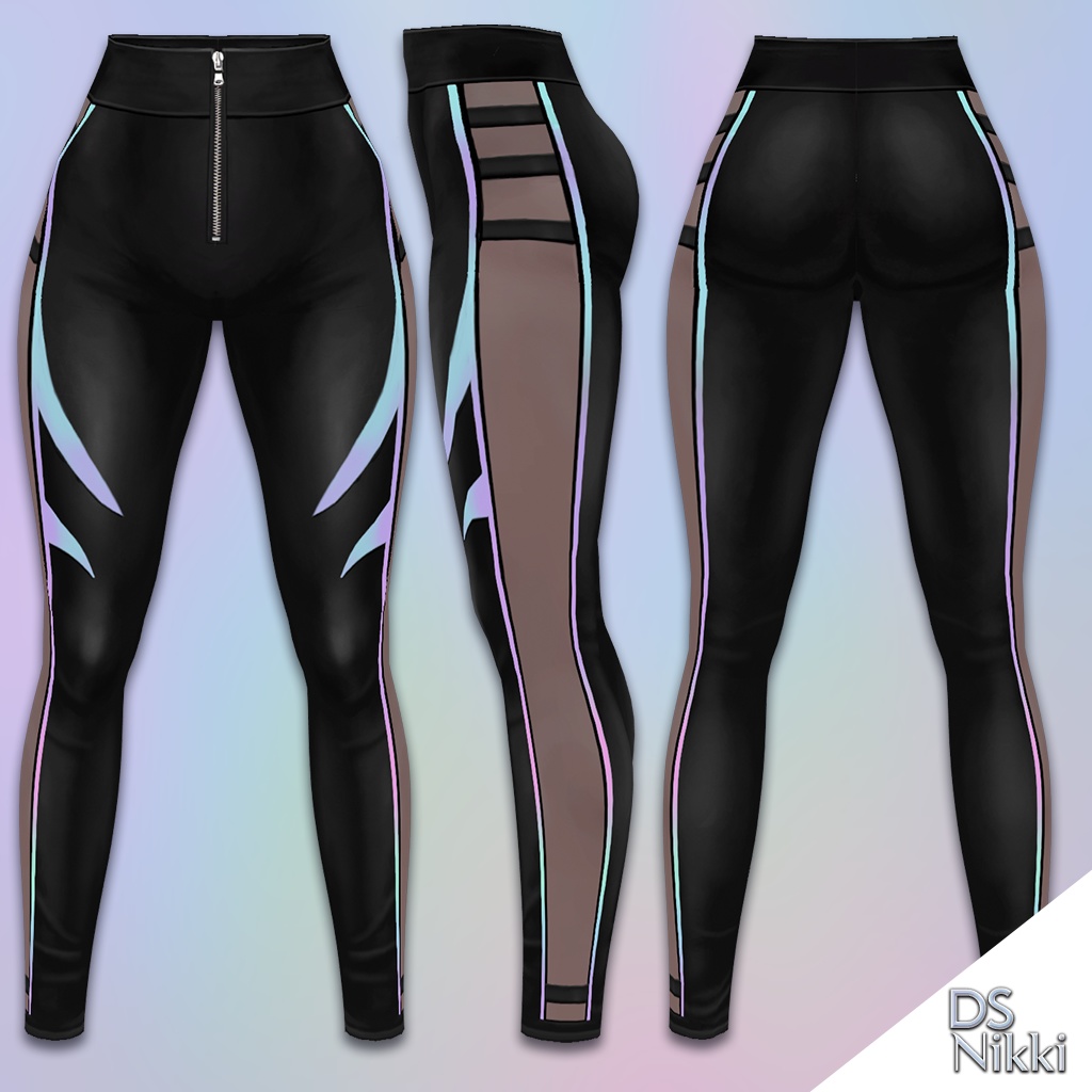 Vroid Mesh Striped Leather Pants Texture - Dreamstate Nikki - BOOTH