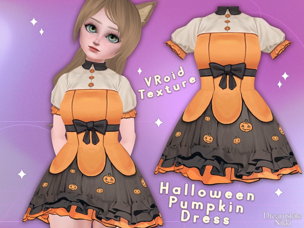 VRoid Halloween Pumpkin Dress Texture