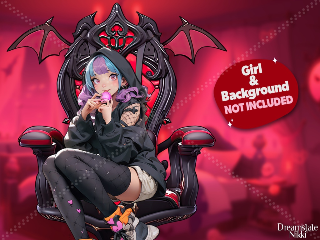 3 x Vtuber Asset Halloween Vampire Gaming Chair, Vtube, Vtuber, Streamer, Twitch, Vtubing, Spooky, Bat