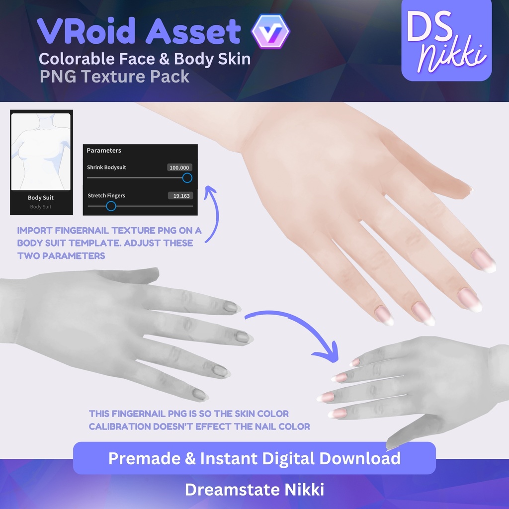VRoid Skin Texture Pack for Vtubers | Face, Body, Eyelashes, Makeup Custom VRoid Studio Textures for Twitch, YouTube, Streaming