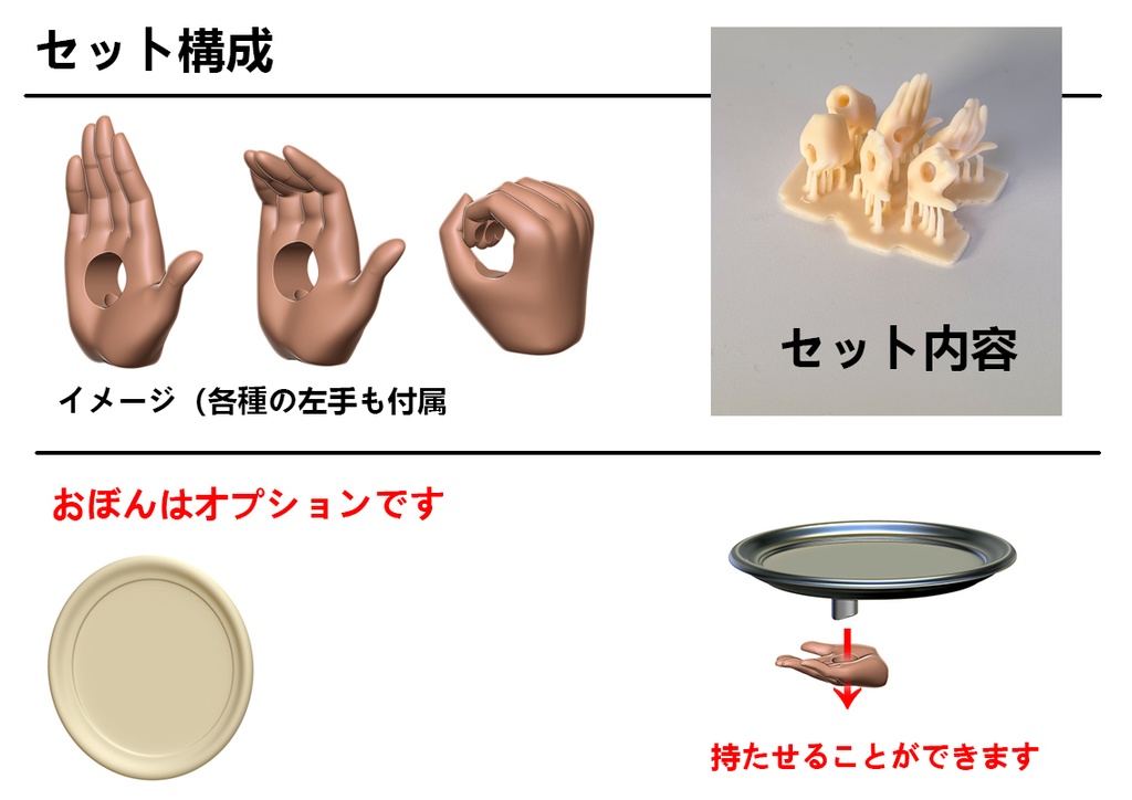 ハンドパーツ 穴ハンドセット
