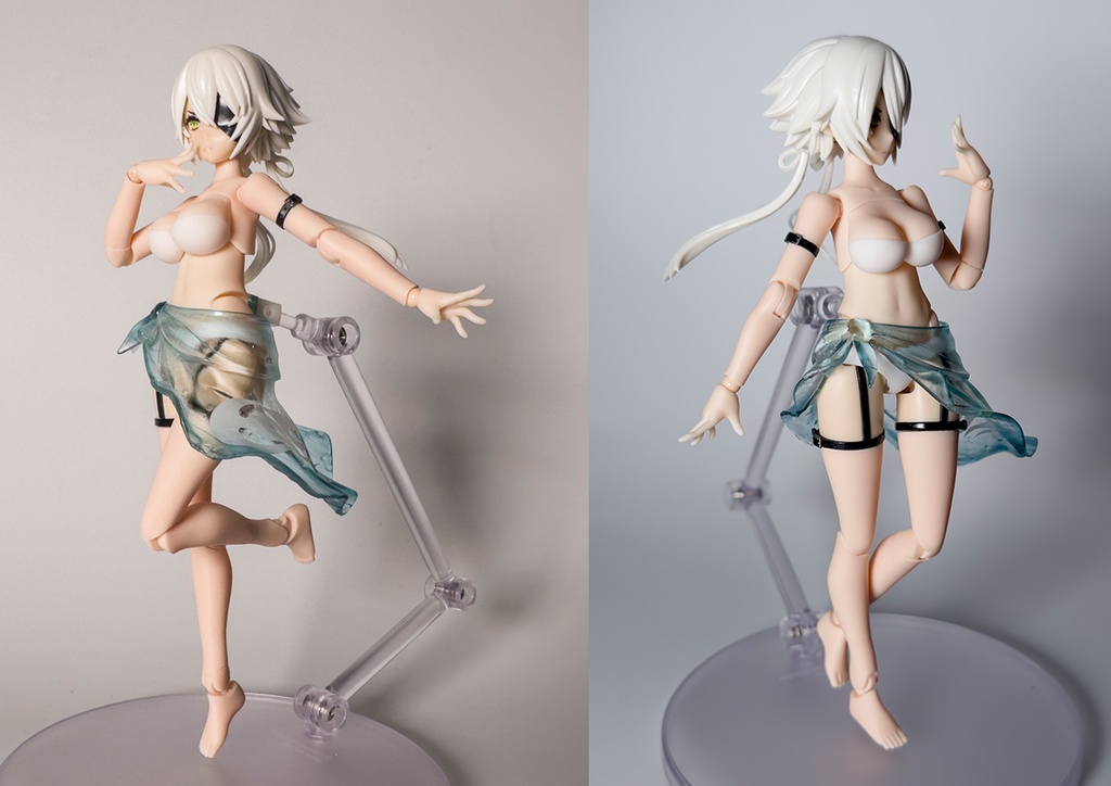 ロングパレオ(白/クリアー)