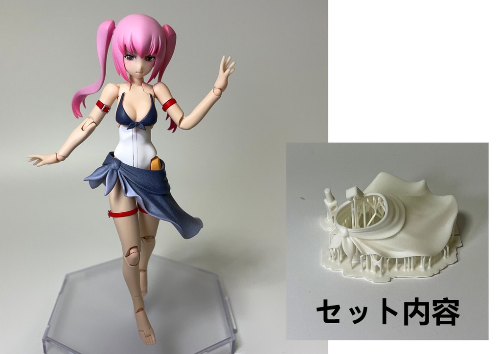 ロングパレオ(白/クリアー)