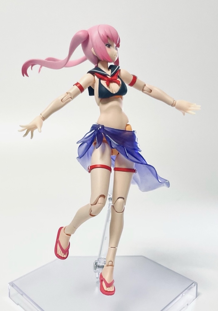 ロングパレオ(白/クリアー)