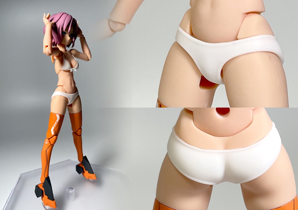 腰 水着タイプ(肌A/B/C/D風×水着白/黒)